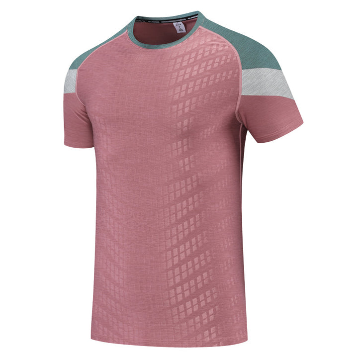 Drune | Bequemes Herren Sportshirt Mit Patchwork Detail