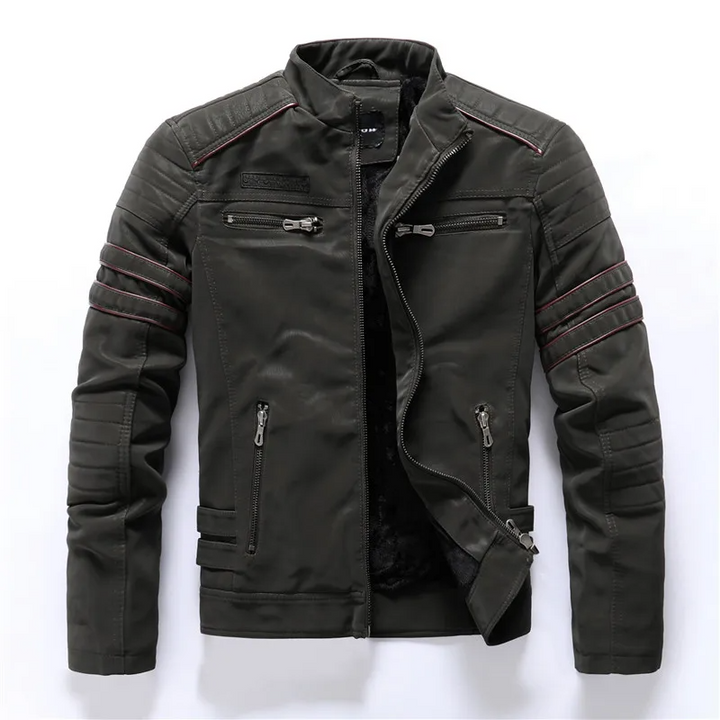 Drune | Motorradjacke - Slim Fit - Fleece-Futter - Steppdetails - Reißverschlusstaschen