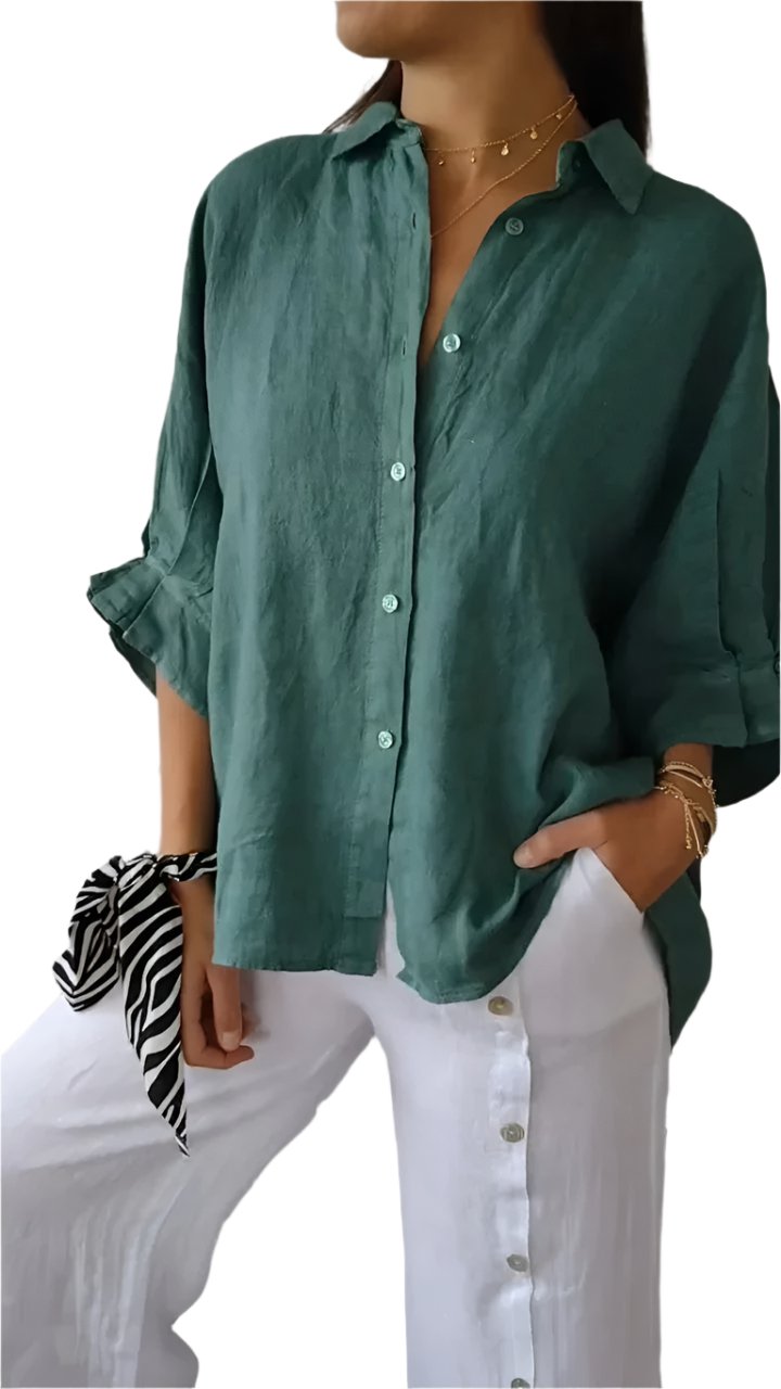 Drune | Damen Bluse Unifarben – Leicht & Sommerlich