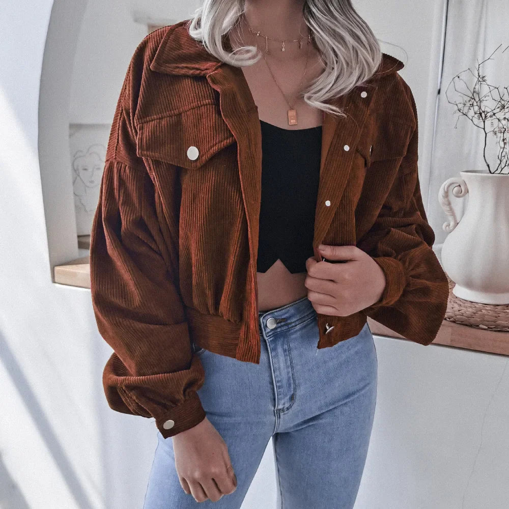 Drune | Stilvolle Cordjacke mit langen Ärmeln