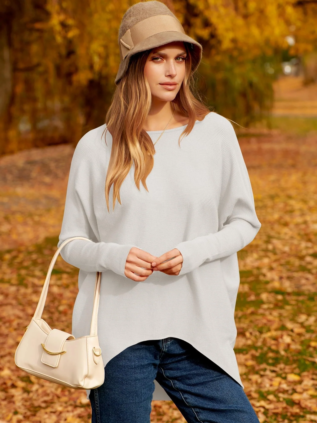 Drune | Sweatshirt - Oversized Fit - Weiches Strick-Wollgemisch - Langarm Hüftlanger Pullover