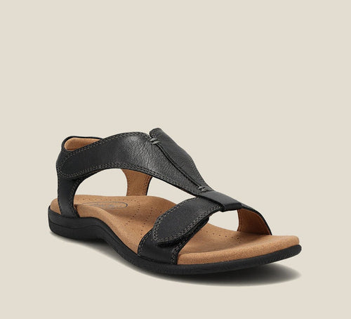 Drune | Orthopädische Sandalen - Schwarz - Hochwertiges Leder mit Atmungsaktivem Mikrofaserfußbett