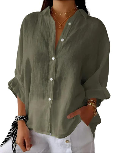 Drune | Damen Bluse Unifarben – Leicht & Sommerlich