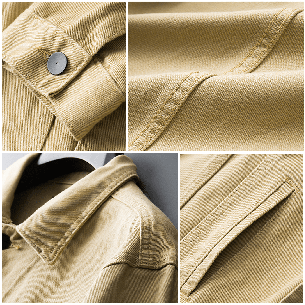 Drune | Denimjacke Klassischer Button up Brust & Paspeltaschen Robuste Freizeitkleidung