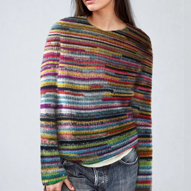Drune | bunter gestreifter strickpullover