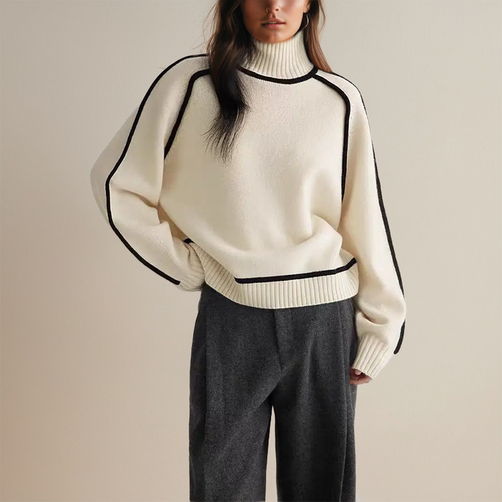 Drune | Stylischer gestreifter Rollkragenpullover