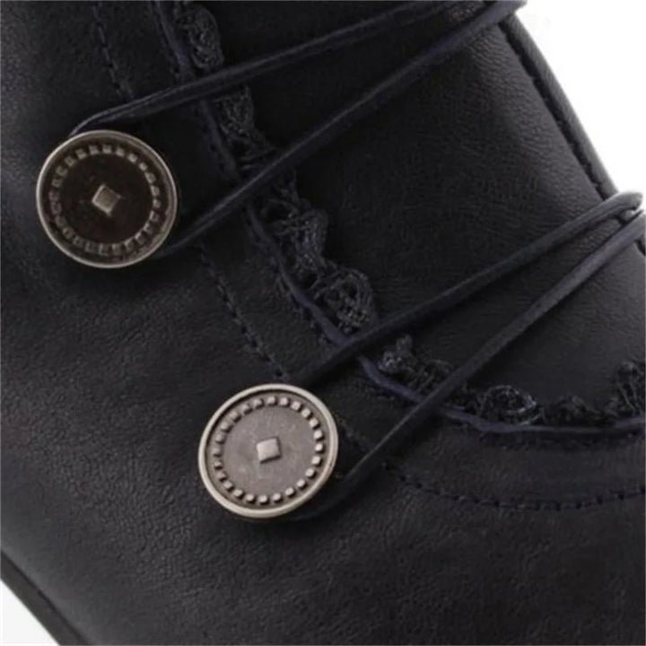 Drune | Damen Viktorianische Schnür-Stiefeletten mit Spitzenbesatz