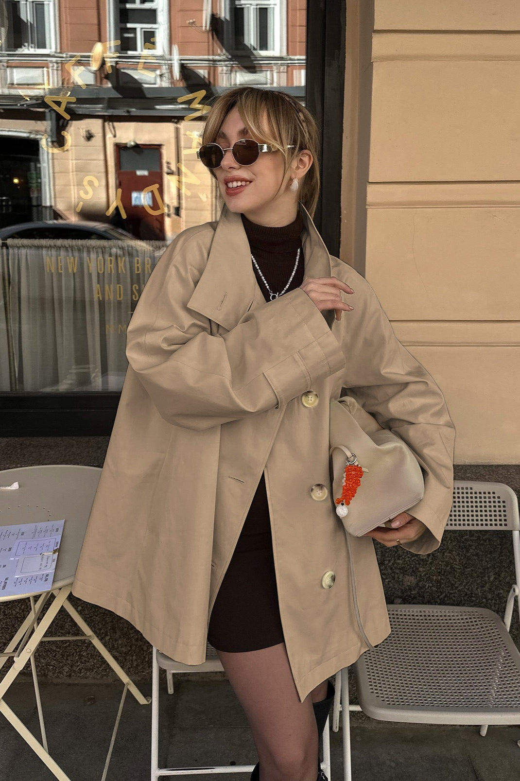 Drune | Weiße Trenchjacke