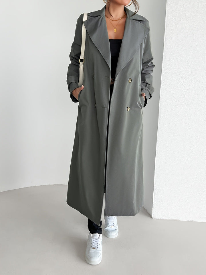 Drune | einfarbiger Trenchcoat mit Gürtel für Damen - Perfekt für legere Tage