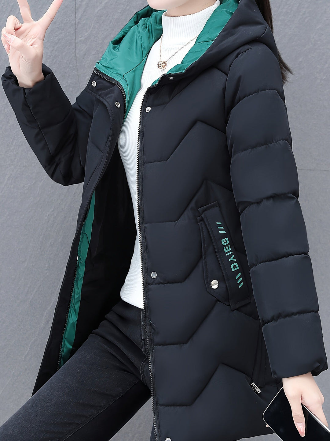 Drune | Warme Lange Puffer Winterjacke mit Kapuze für Frauen - Ideal für Winter