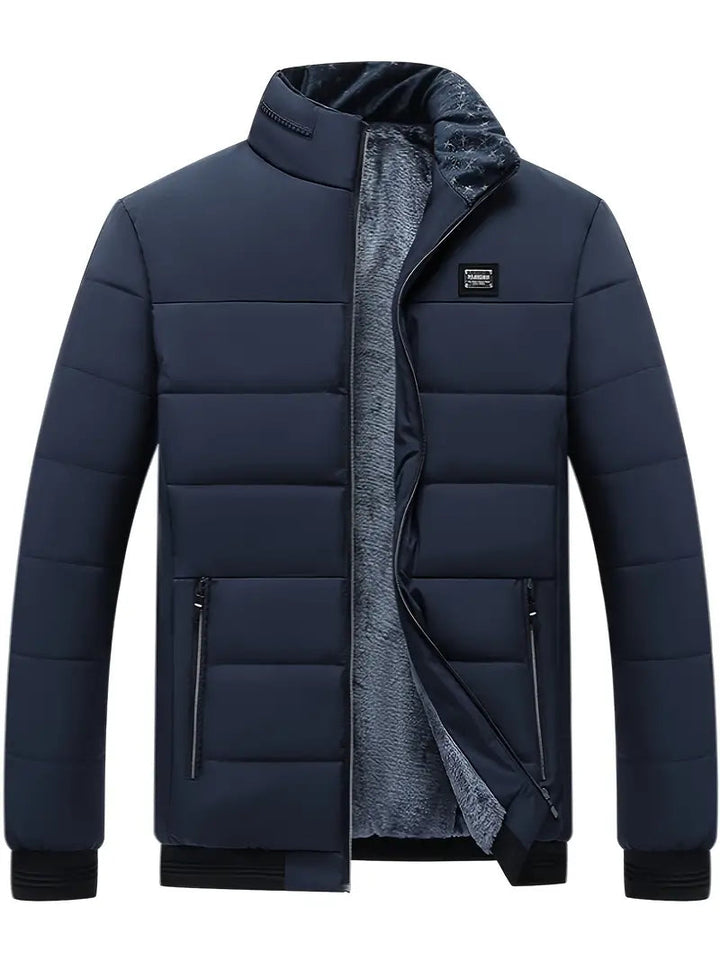 Drune | modische Jacke für Herren mit Stehkragen - dicker und warmer Wintermantel mit Samtfutter