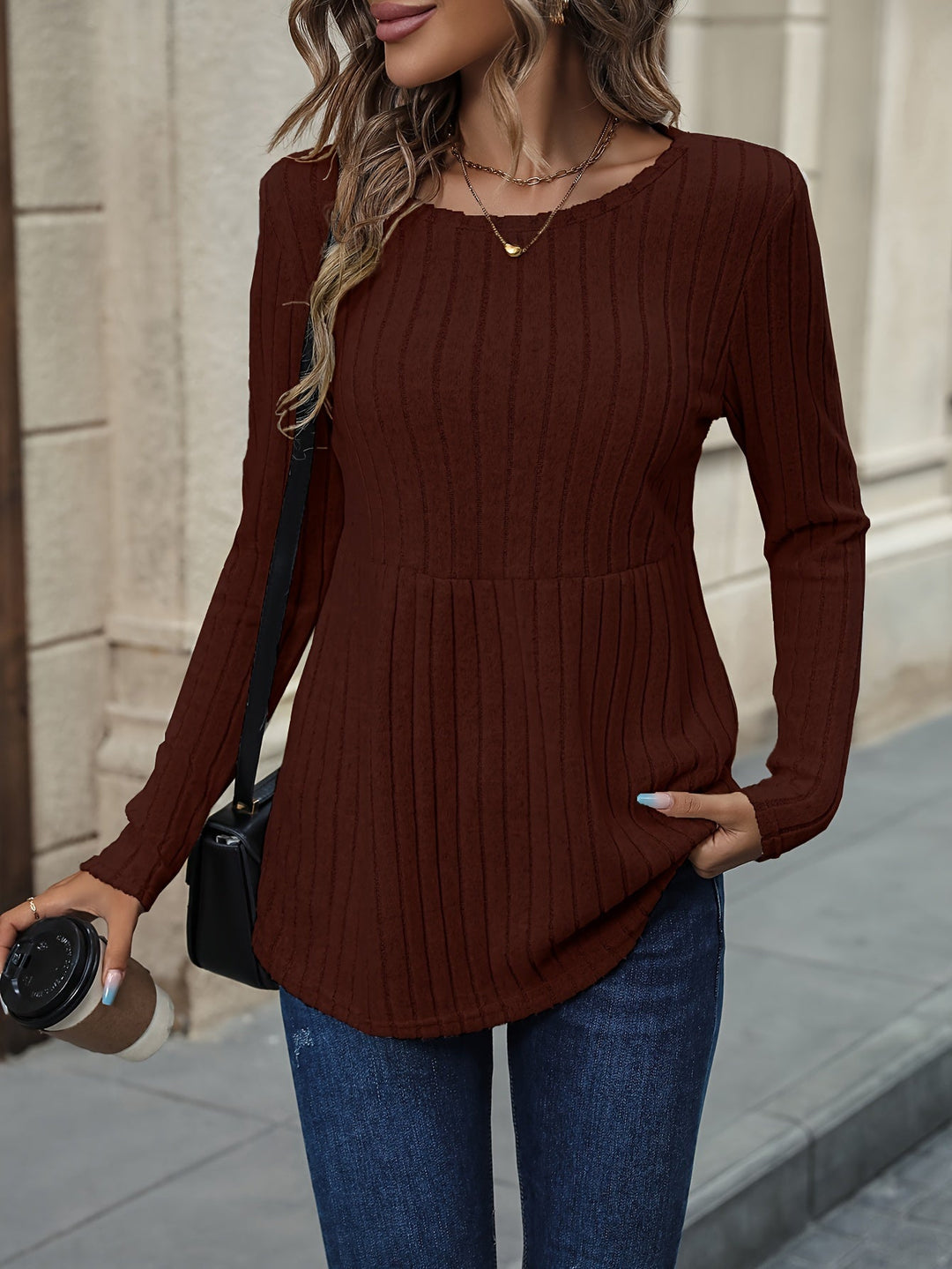 Drune | Chic und Bequemer Rippstrickpullover