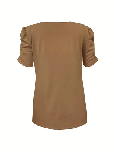 Drune | Elegantes Geripptes V-ausschnitt T-shirt Für Damen