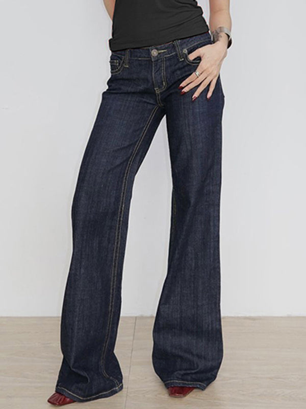 Drune | Weinlese Niedrige Taille Boyfriend Jeans