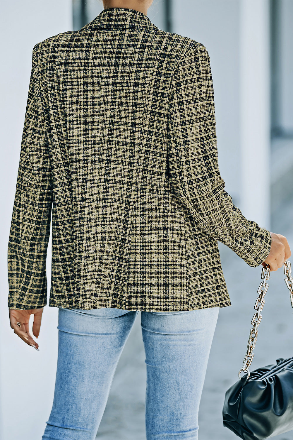 Drune | Karierter Doppelreiher Langarm-Blazer