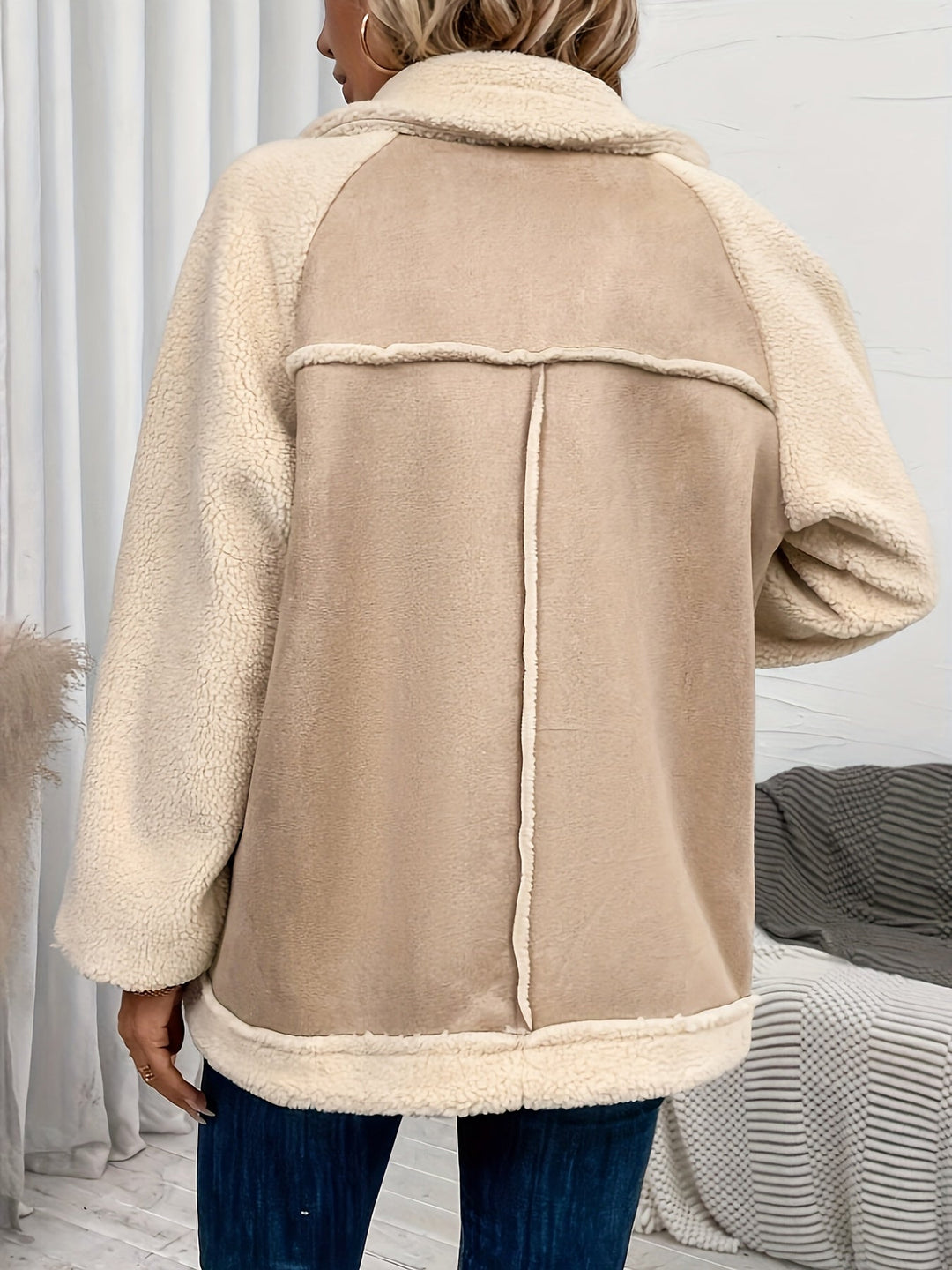 Drune | Weiche Kurze Jacke Aus Imitiertem Wildleder Modernes Design Komfort und Eleganz