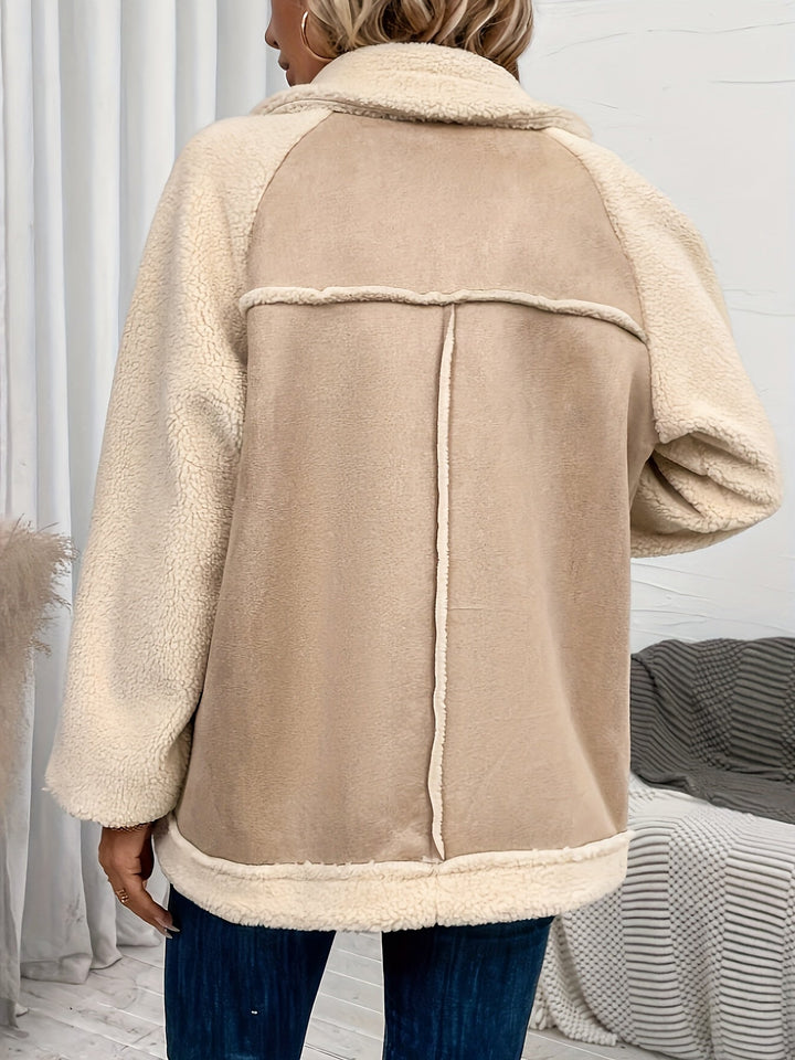 Drune | Weiche Kurze Jacke Aus Imitiertem Wildleder Modernes Design Komfort und Eleganz