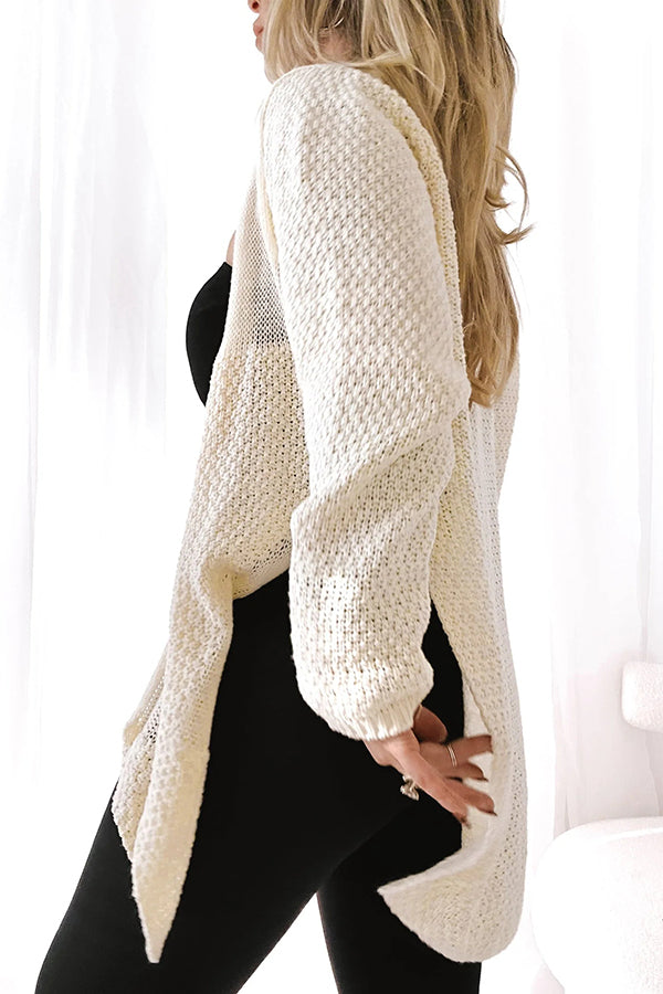 Drune | Cozy knitted mid-length cardigan with long sleeves