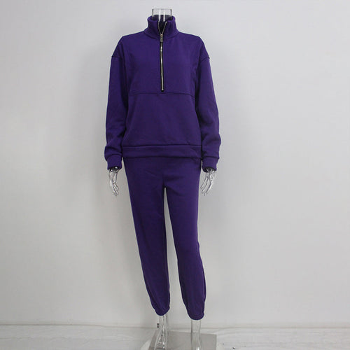 Drune | Damen 2-teiliger Zip-Hals Set für Sportliche Eleganz