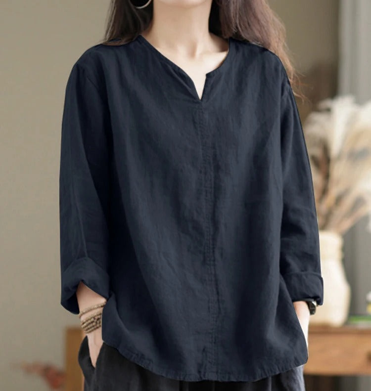 Drune | V-Ausschnitt Bluse aus Baumwolle