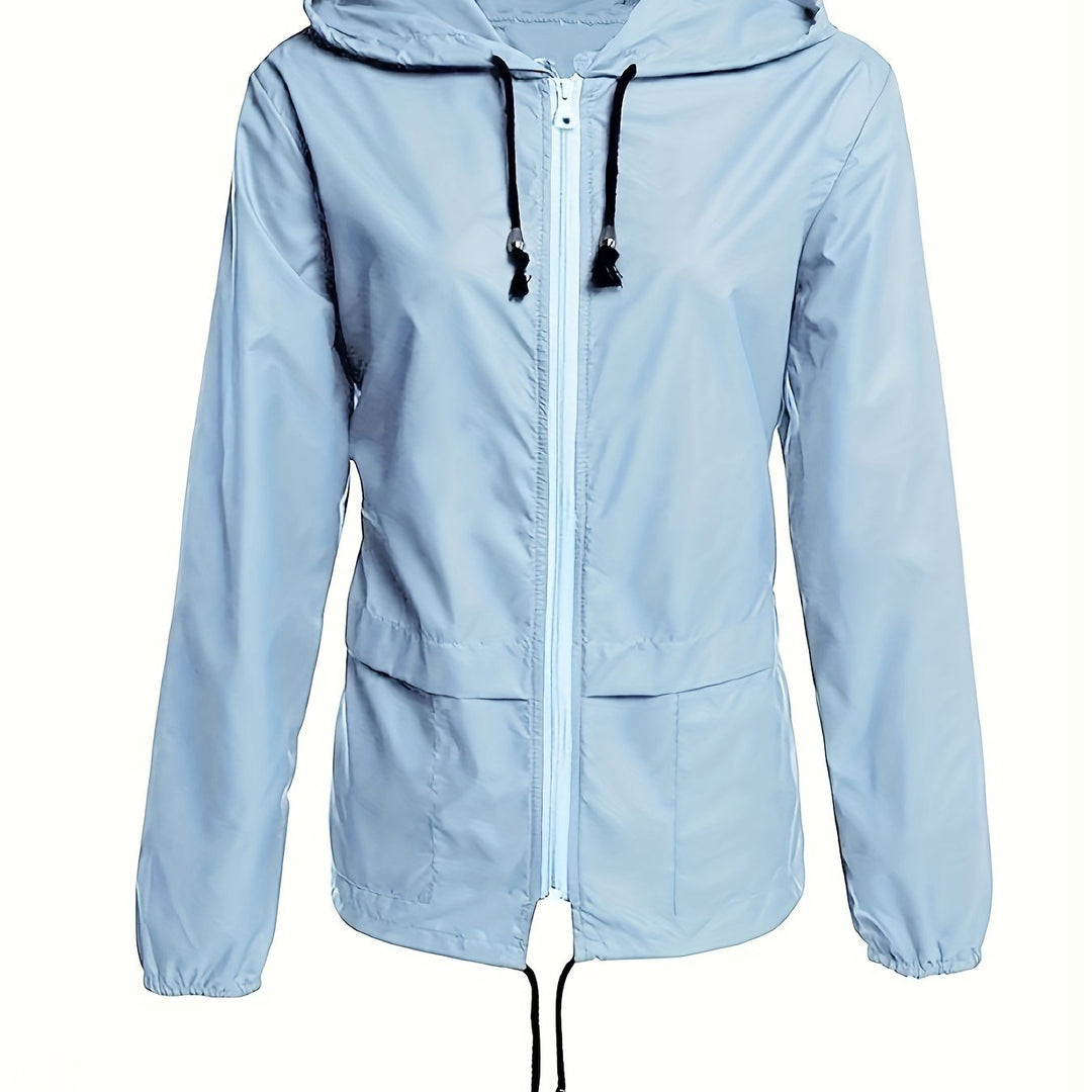 Drune | Glatte Farbige Winddichte Jacke mit Langen Ärmeln