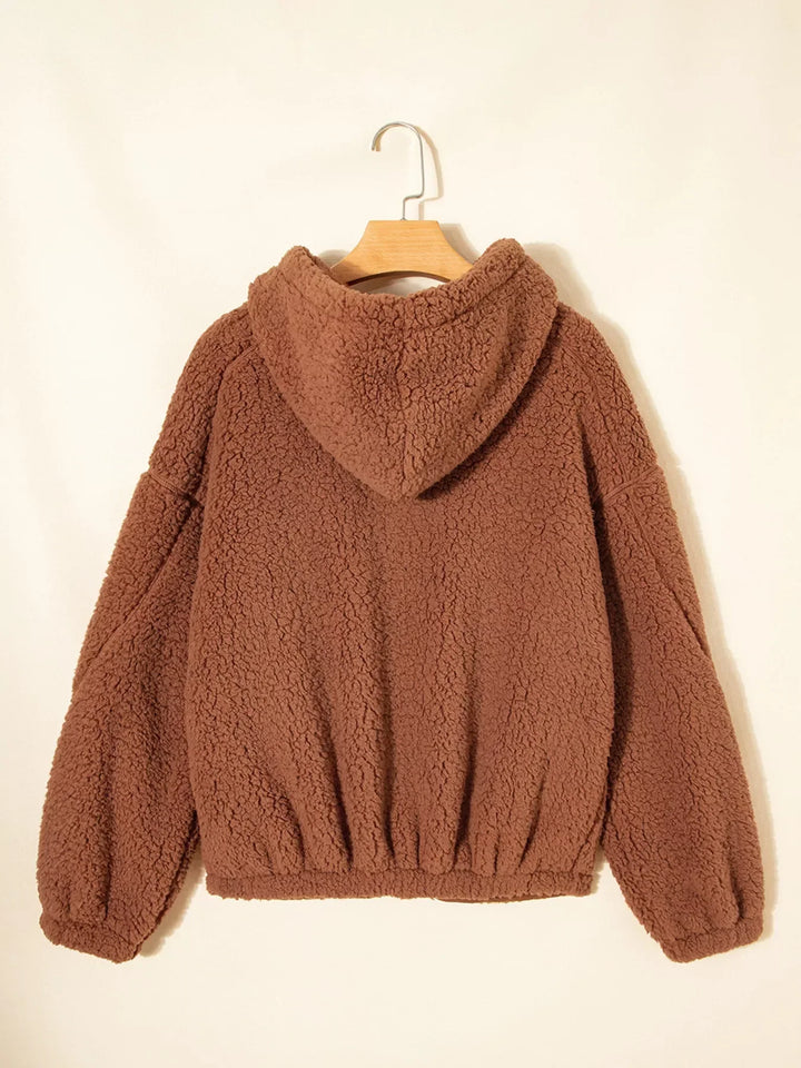 Drune | Damen Relaxed Fit Zip Up Teddyjacke