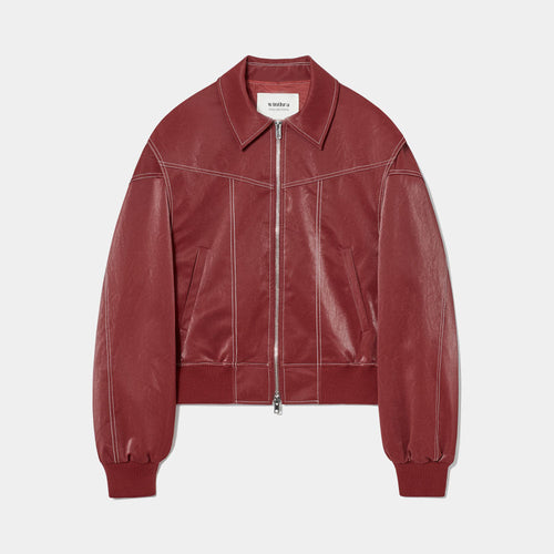 Drune | Übergroße Jacke mit Kontrastnähten Rot