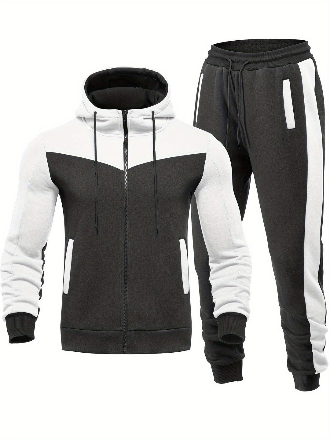 Drune | Unifarbener Trainingsanzug Mit Kragen Jacke Und Hose Für Herren - Perfekt für lässige Tage