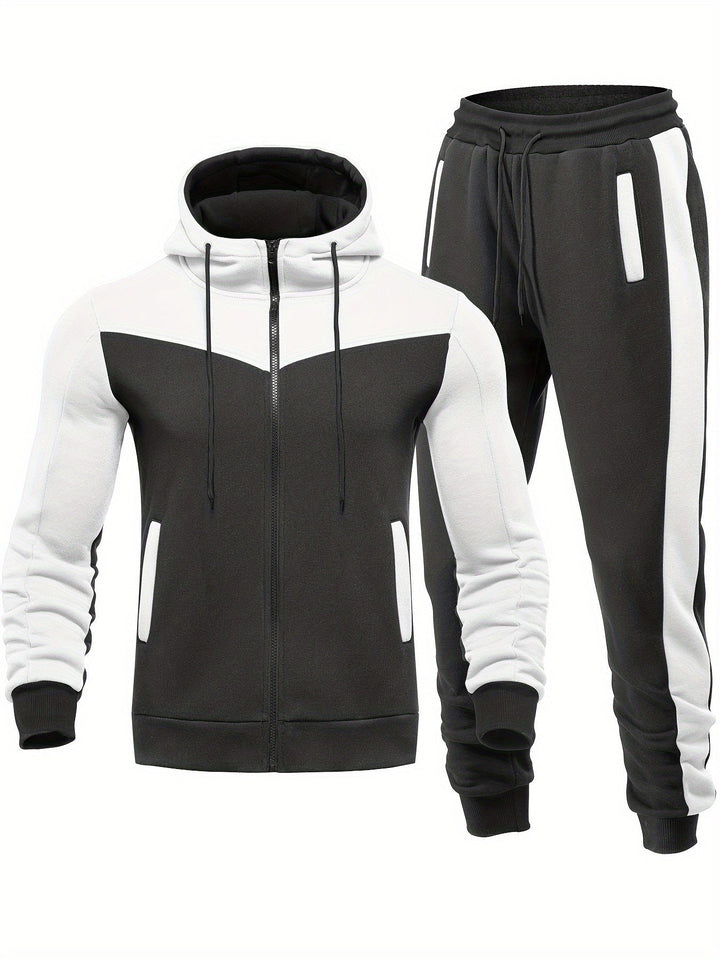 Drune | Unifarbener Trainingsanzug Mit Kragen Jacke Und Hose Für Herren - Perfekt für lässige Tage