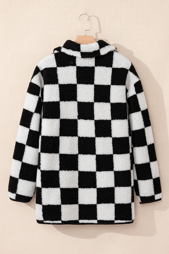 Drune | Gitter Sherpa Jacke Polyester Warm und Trendy Produktbeschreibung:
