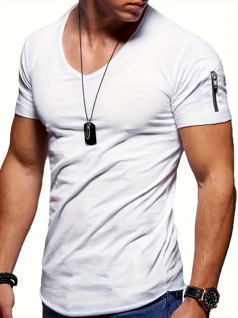 Drune | Lässiges T-shirt Mit V-ausschnitt Für Herren
