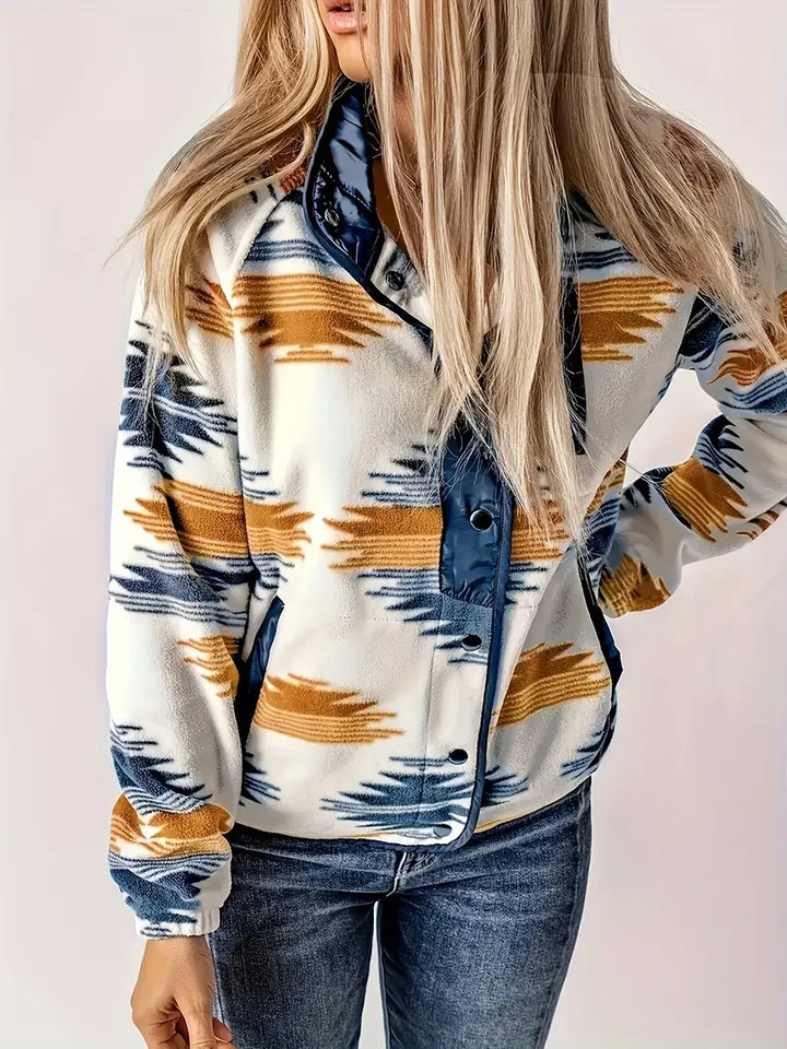 Drune | Aztekmuster Jacke mit Knopfverschluss