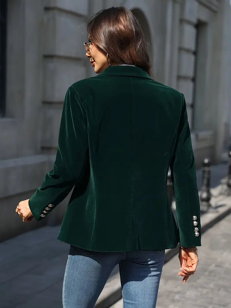 Drune | Blazer Taillierte Passform Samt Textur Einreiher Mit Revers