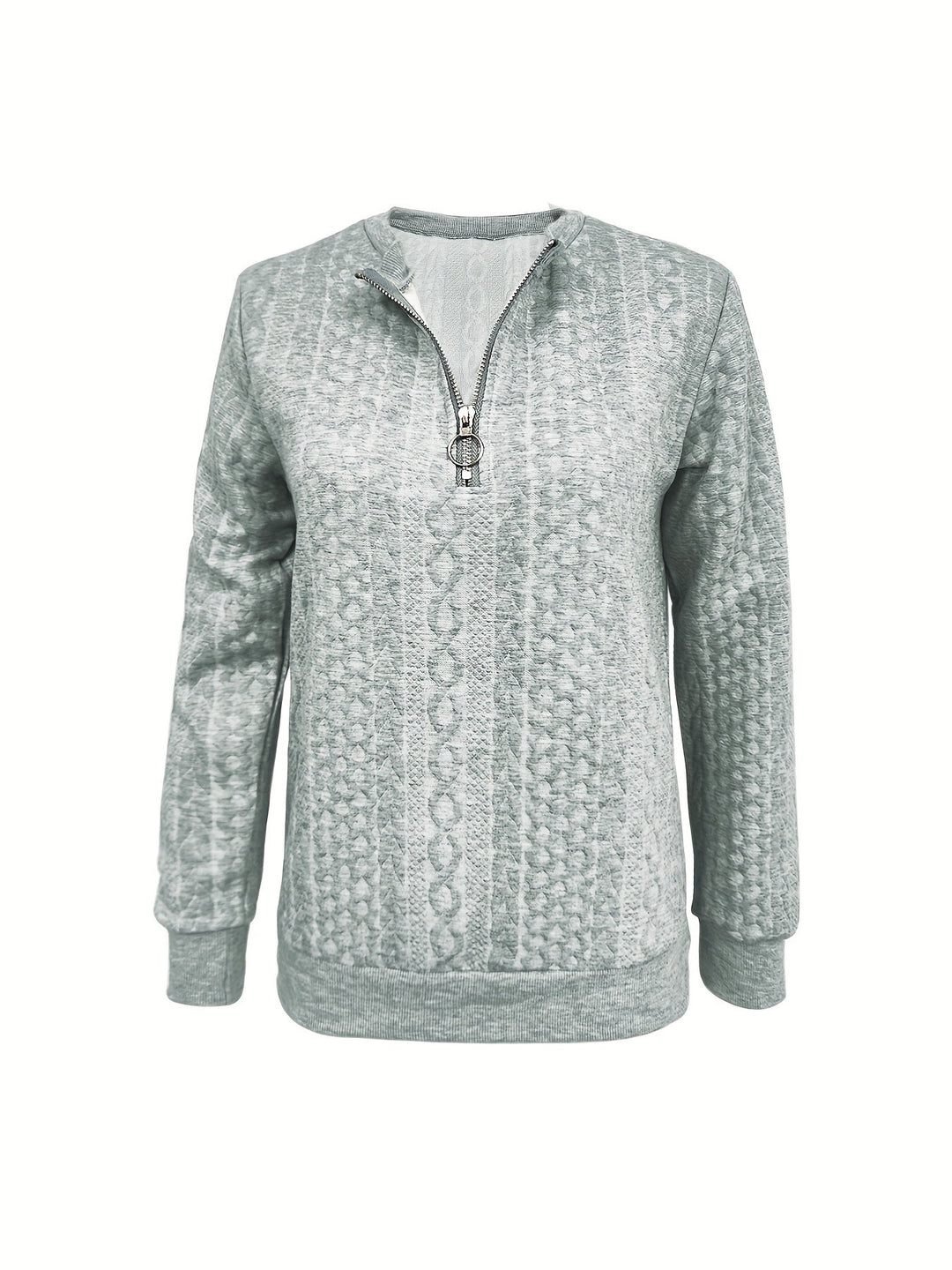 Drune | Damen Strukturiertes Lässiges Halbzip Sweatshirt (Herbst)