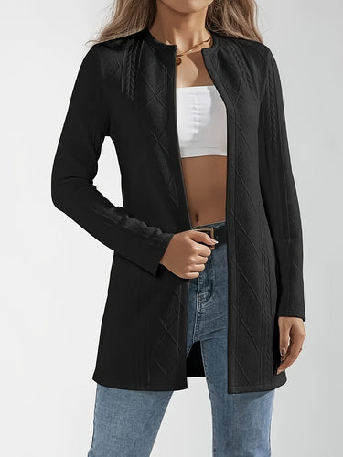 Drune | Chic weiße strukturierte offene Jacke für einen eleganten Stil