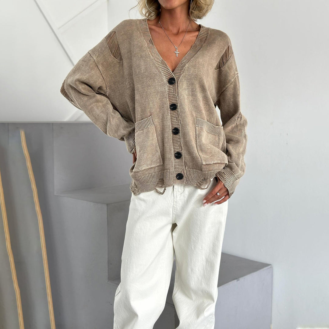 Drune | Ausgewaschene Strickjacke für Damen