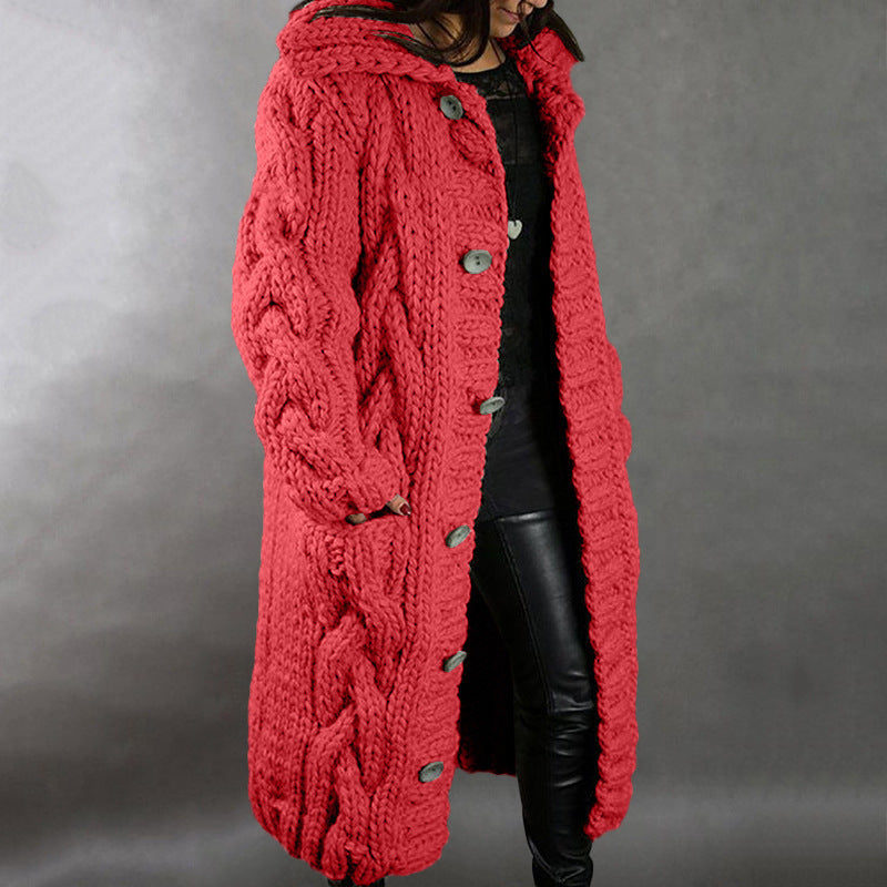 Drune | Lässiger warmer gewebter cardigan für frauen