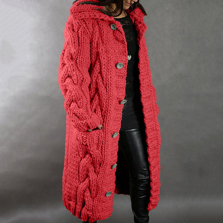 Drune | Lässiger warmer gewebter cardigan für frauen