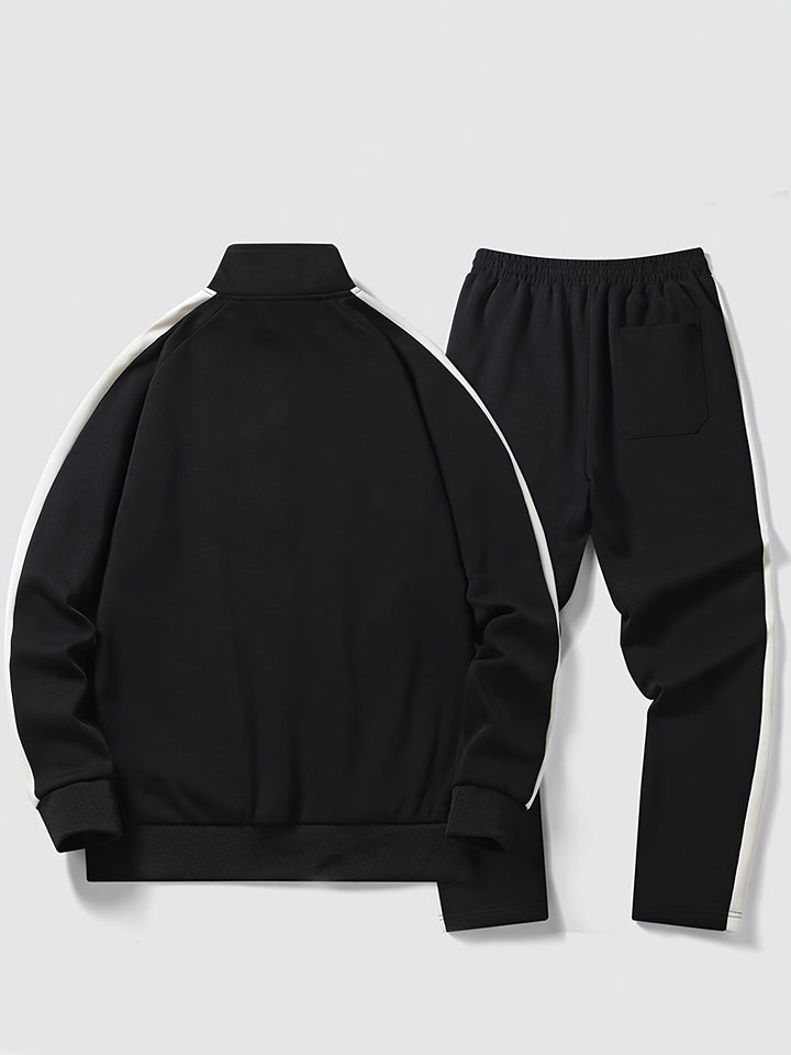 Drune | Herren Trainingsanzug - Sportlicher Jogginganzug mit Kontraststreifen