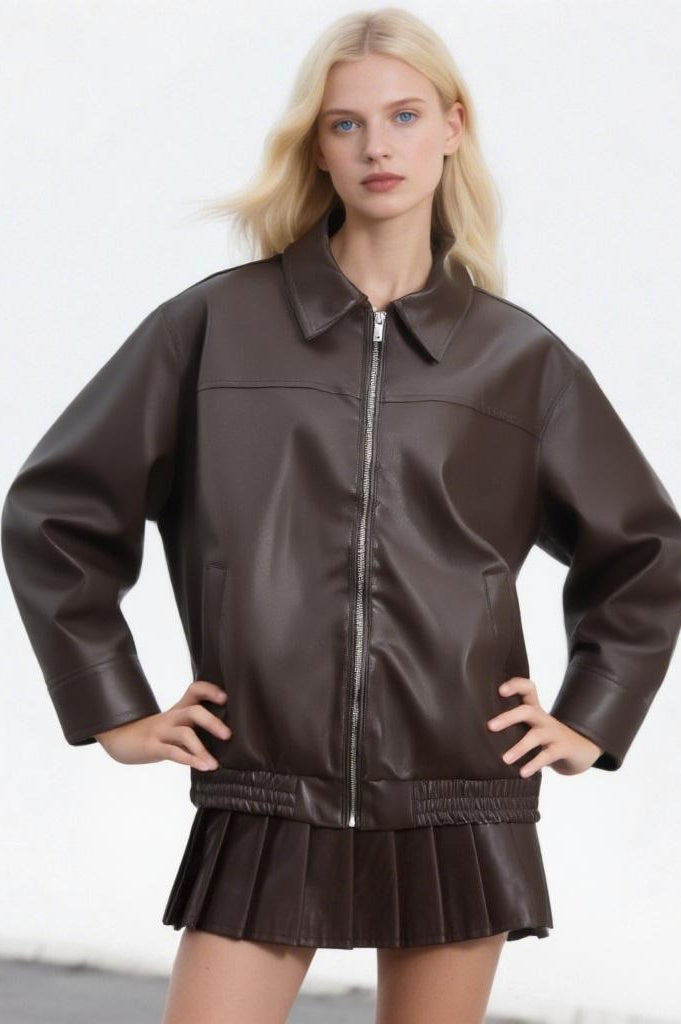 Drune | Leder Freizeit Reversjacke
