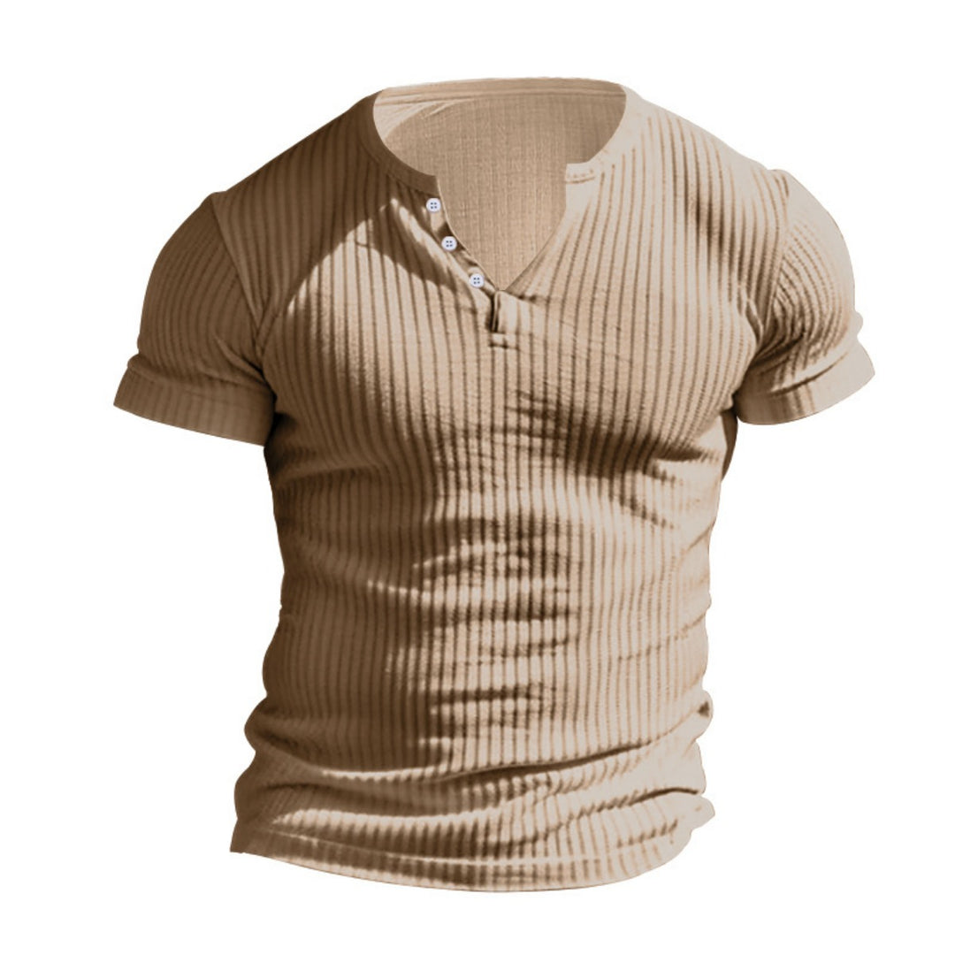 Drune | Einfarbig Lässig gestricktes T-Shirt