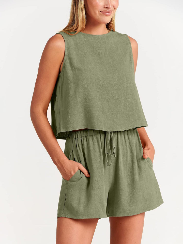Drune | Zweiteiliges Set aus ärmellosem Oberteil und Shorts