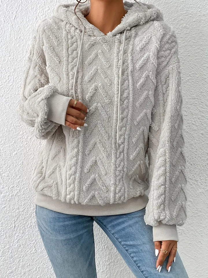 Drune Sweater | Stylischer weicher Teddy-Fleece-Kapuzenpullover für Frauen