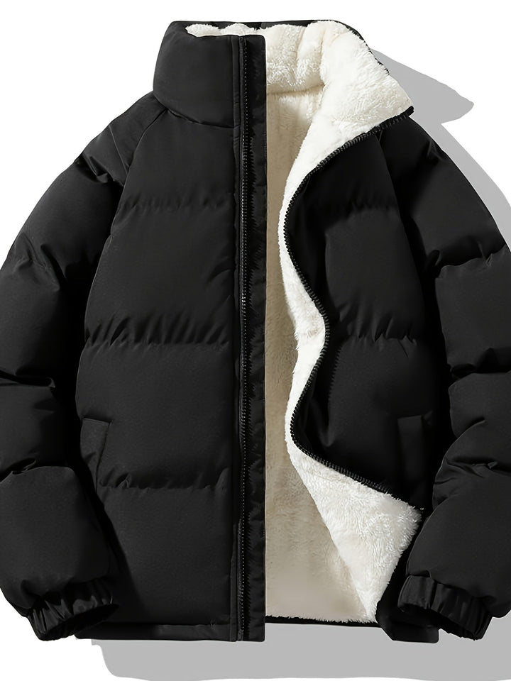 Drune | Lange Ärmel Reißverschluss Retro Stil Stehkragen Winter Jacke Für Herren - Ideal für Winter