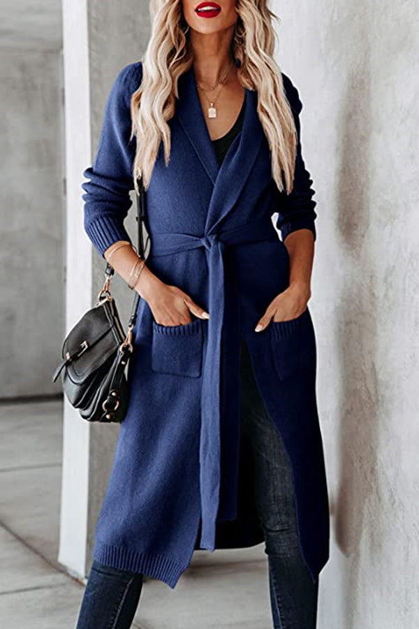 Drune | Krawatten Revers Karten Strickjacke