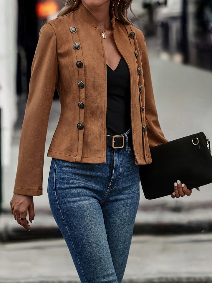 Drune | Militärisch Inspirierte Blazer mit Knopfdetails Polyester Stilvoll und Scharf
