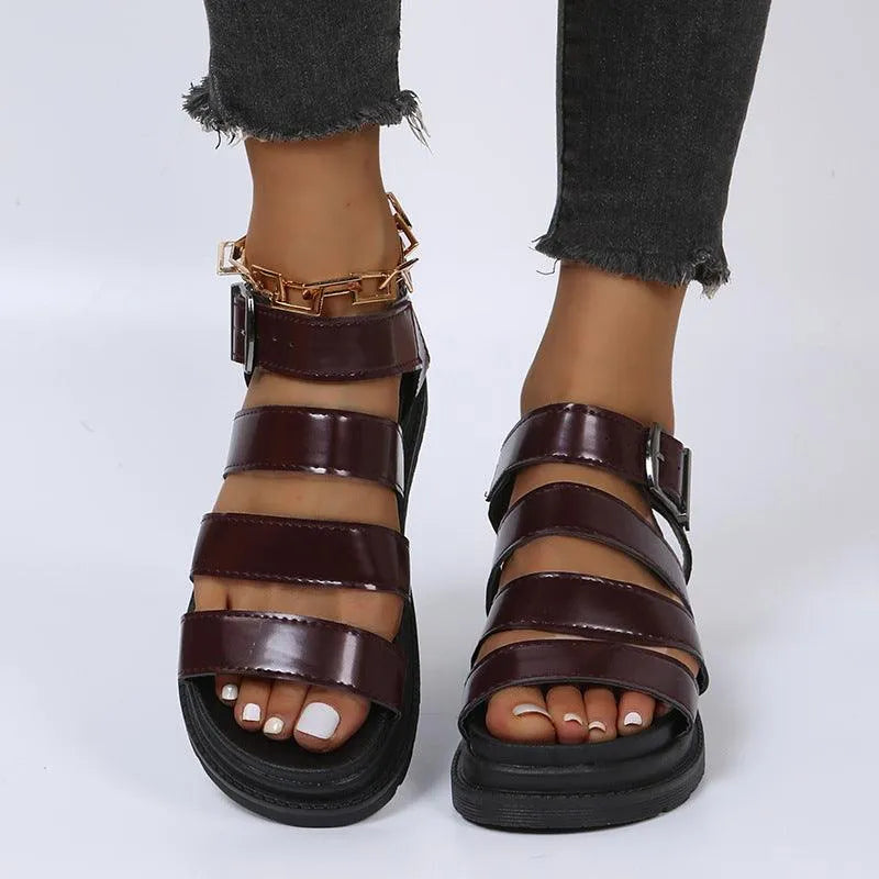 Drune | Sandals with buckle and platform with open toes