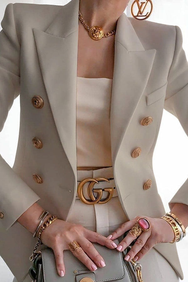 Drune | Blazer Doppelreihiger Blazer mit Goldenen Knöpfen