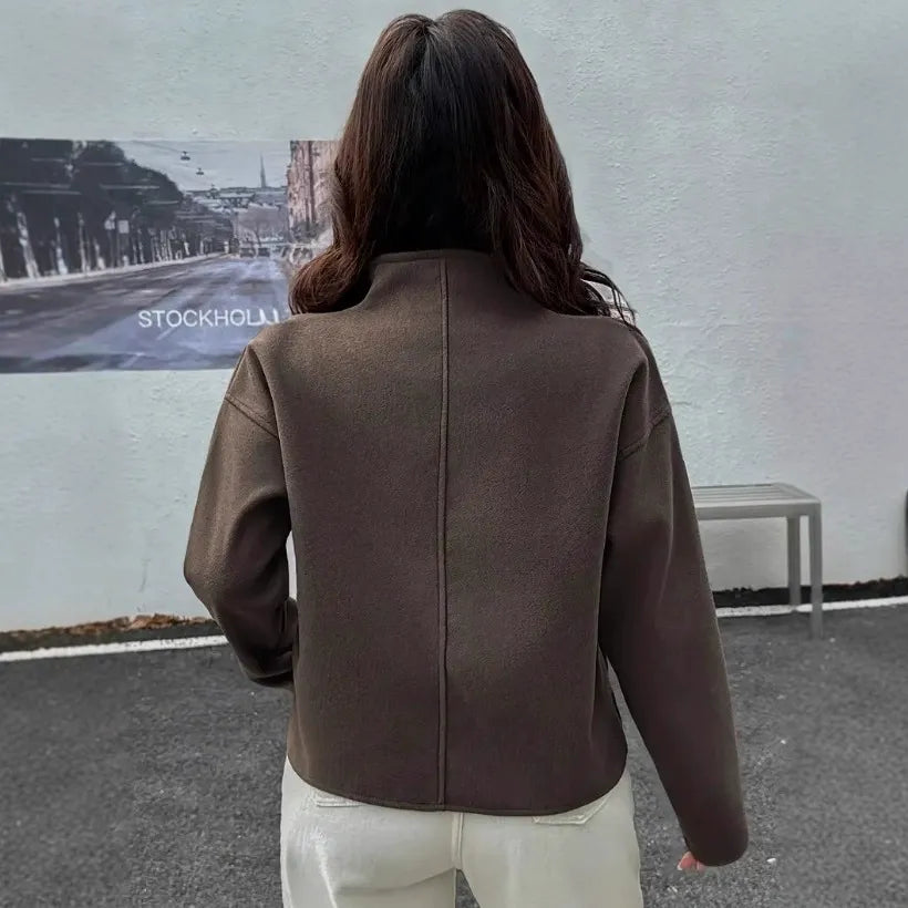 Drune | Casual short jacket with stand-up collar and zip closure