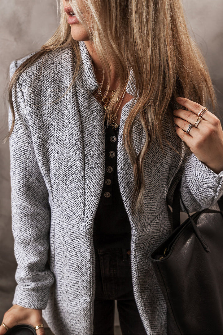 Drune | Heringsmuster Jacke Wollmischung Klassisch und Komfortabel